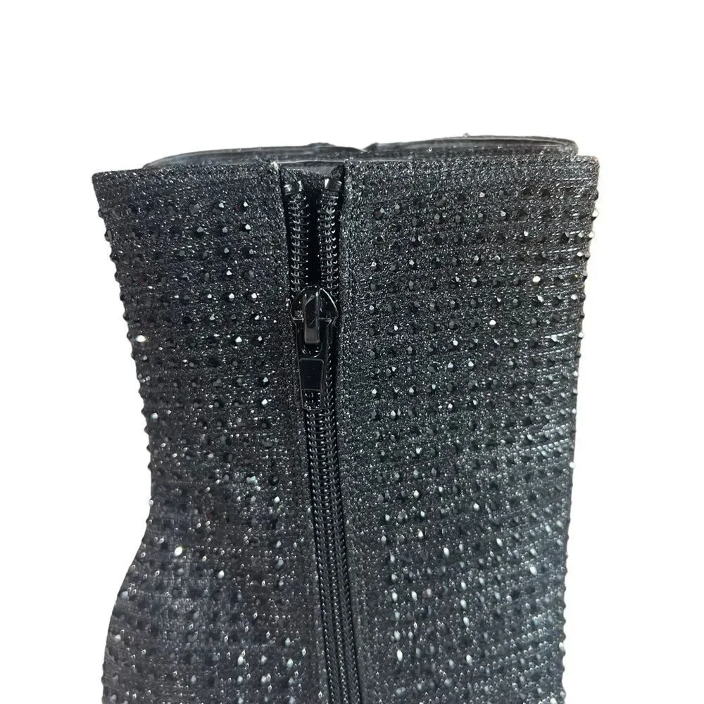 Glaze Brand Sexy Black Dazzle Studded Boots - Picture 5 of 9
